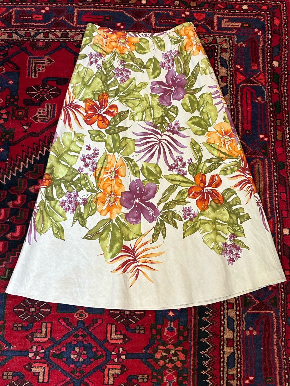 Vintage Talbots Linen Silk Tea Length Skirt